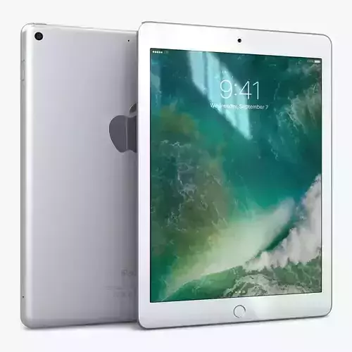 Apple iPad 9-7 2017 Silver Low-poly 3D model
