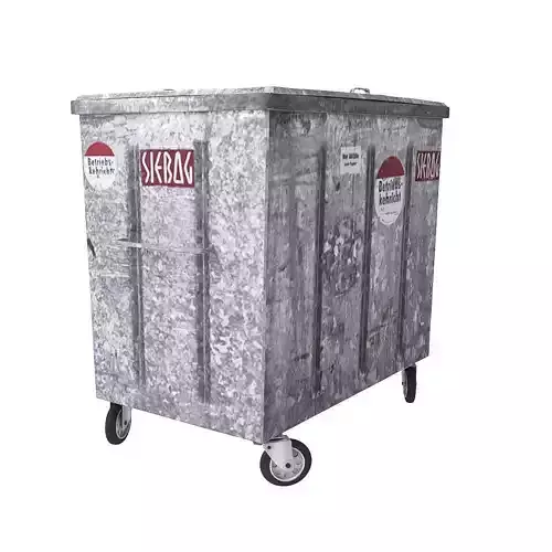 Metal Trash Container 3D model