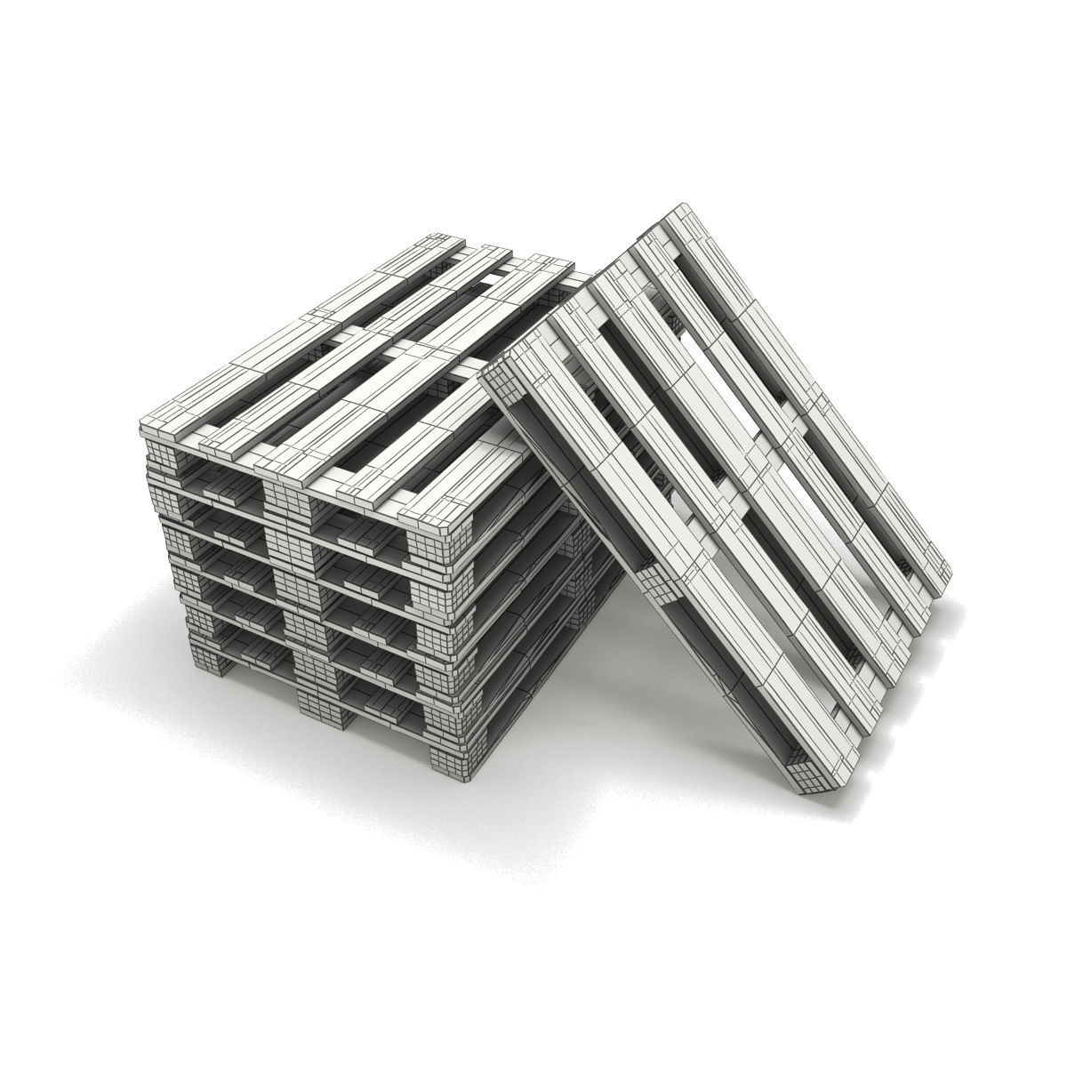 Wooden Pallet 3D model_6