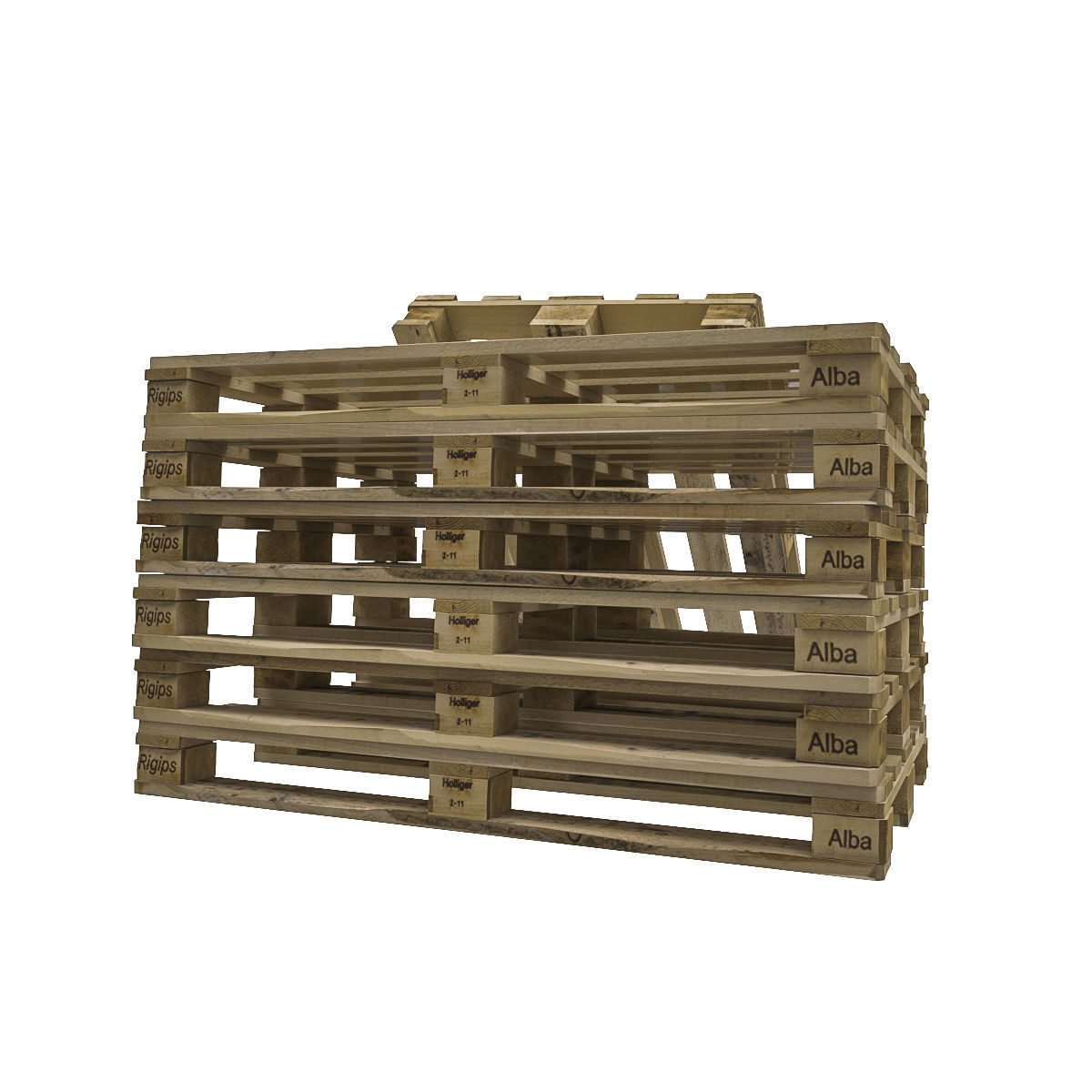 Wooden Pallet 3D model_2