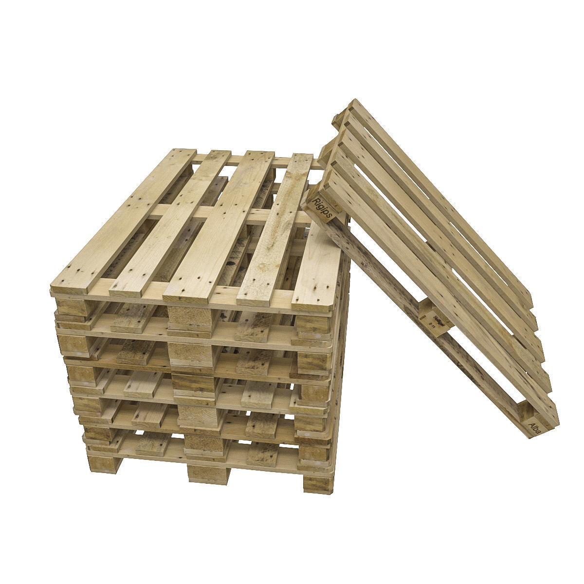 Wooden Pallet 3D model_5