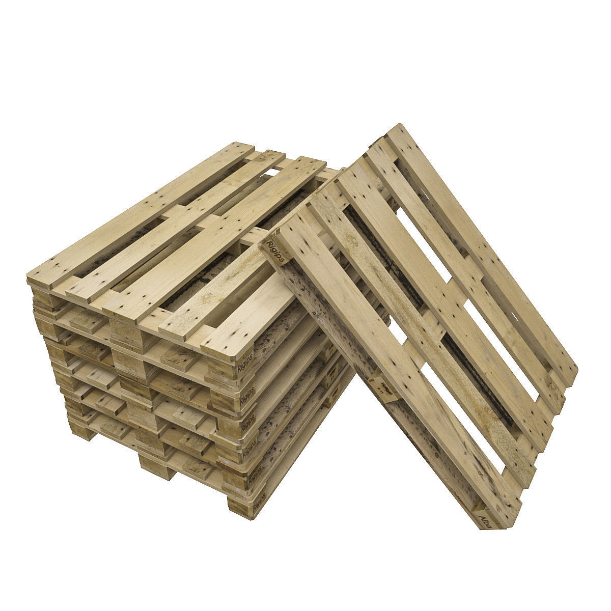 Wooden Pallet 3D model_1