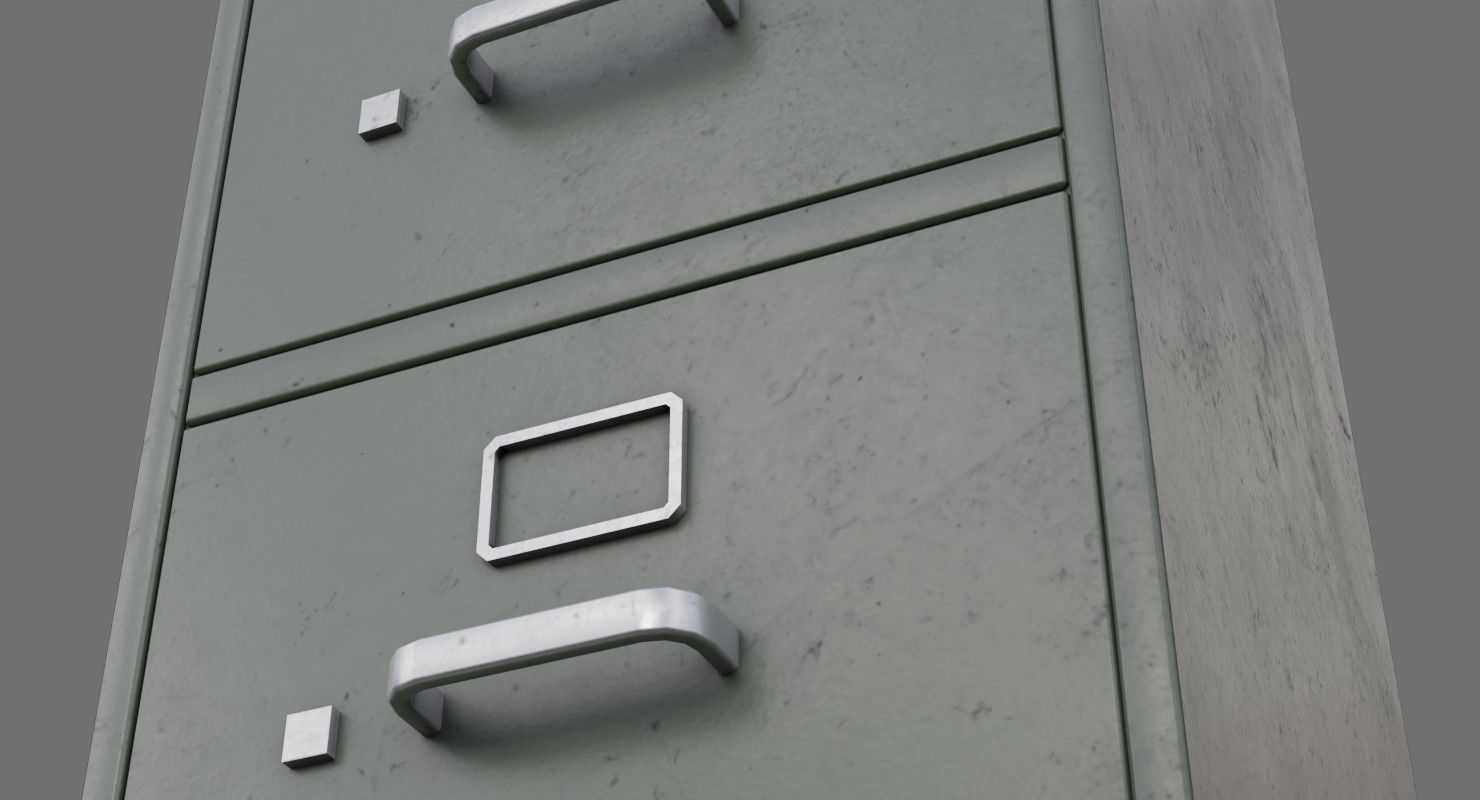 Filing Cabinet 1B Low-poly 3D model_8