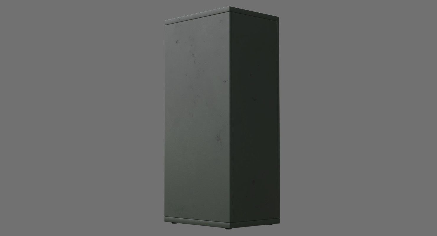 Filing Cabinet 1B Low-poly 3D model_6
