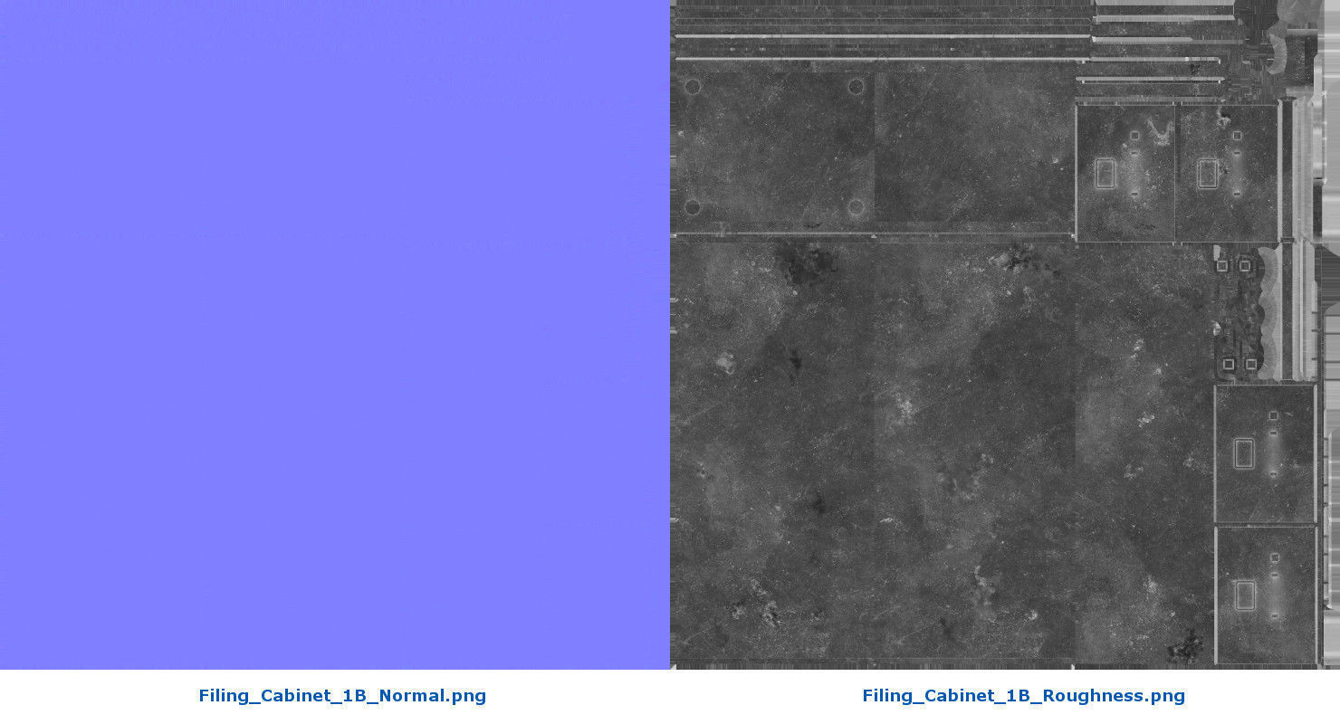 Filing Cabinet 1B Low-poly 3D model_12