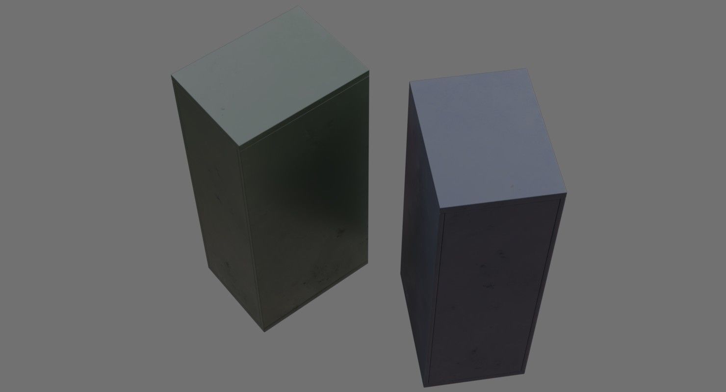 Filing Cabinet 1B Low-poly 3D model_1