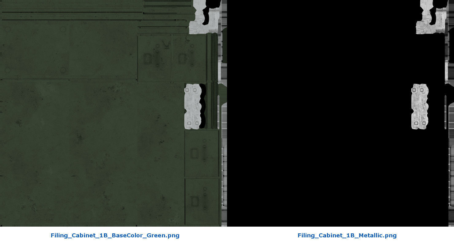 Filing Cabinet 1B Low-poly 3D model_11