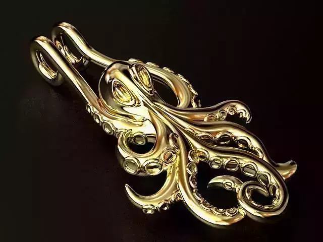 SQUID P octopus pendant in gold