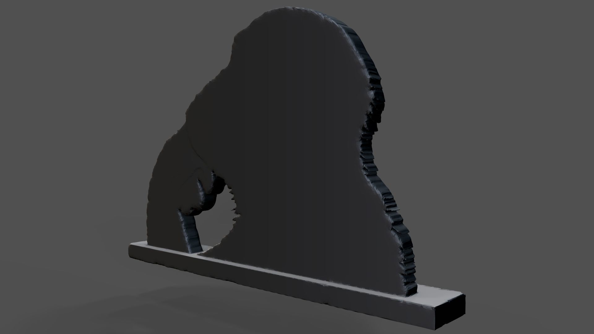 Chimpanzee statue 3D print model_2