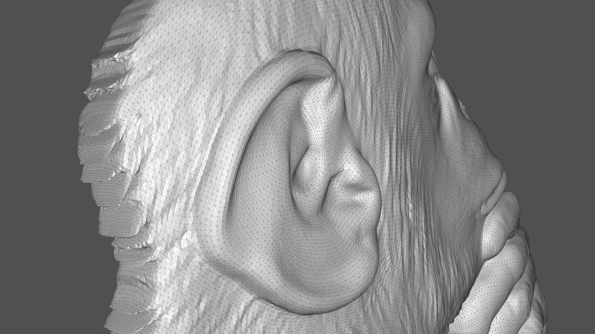 Chimpanzee statue 3D print model_5