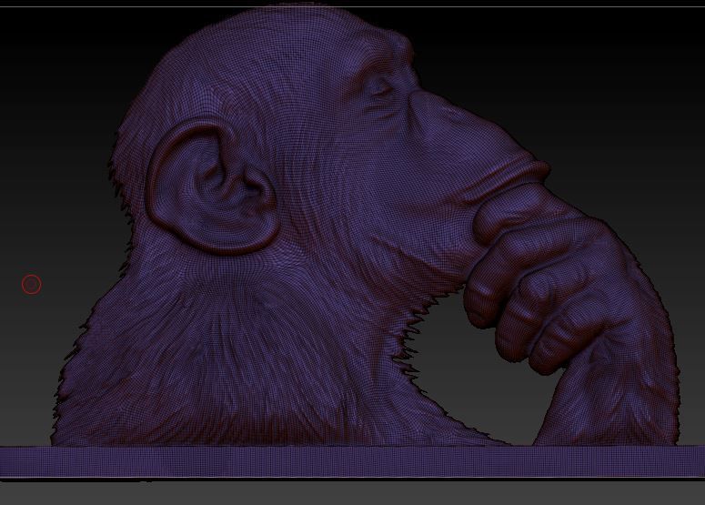 Chimpanzee statue 3D print model_9