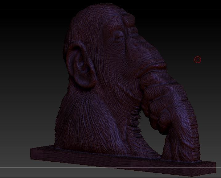 Chimpanzee statue 3D print model_10