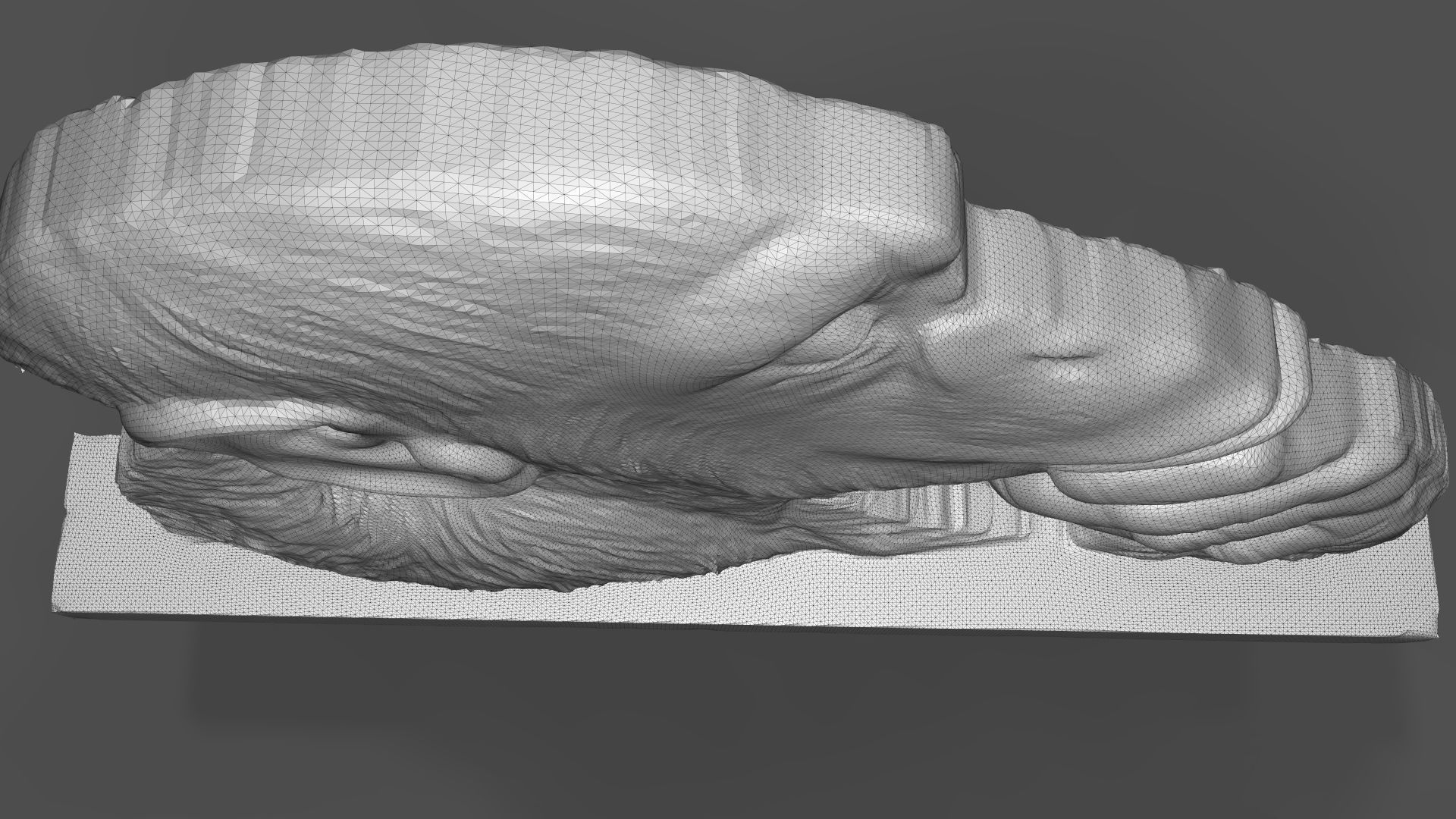 Chimpanzee statue 3D print model_6