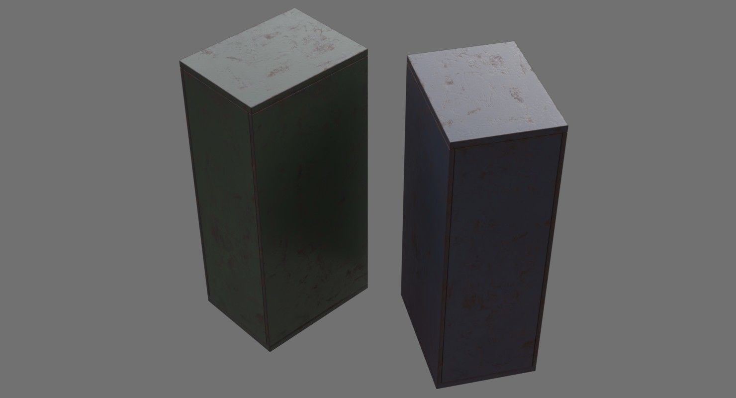 Filing Cabinet 1C Low-poly 3D model_1