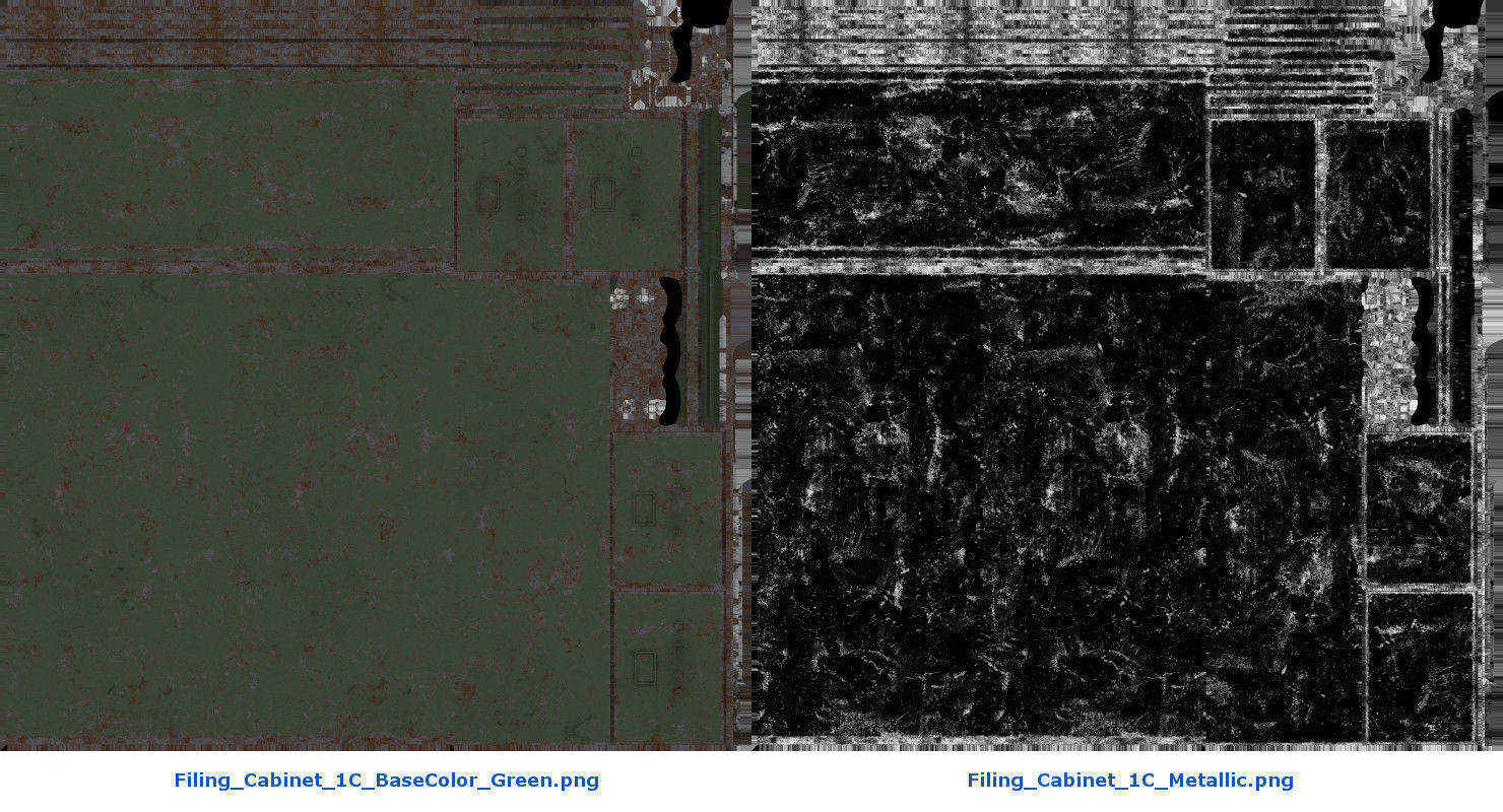 Filing Cabinet 1C Low-poly 3D model_11