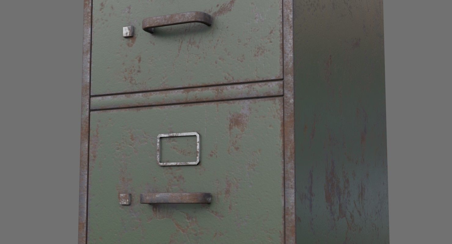 Filing Cabinet 1C Low-poly 3D model_8