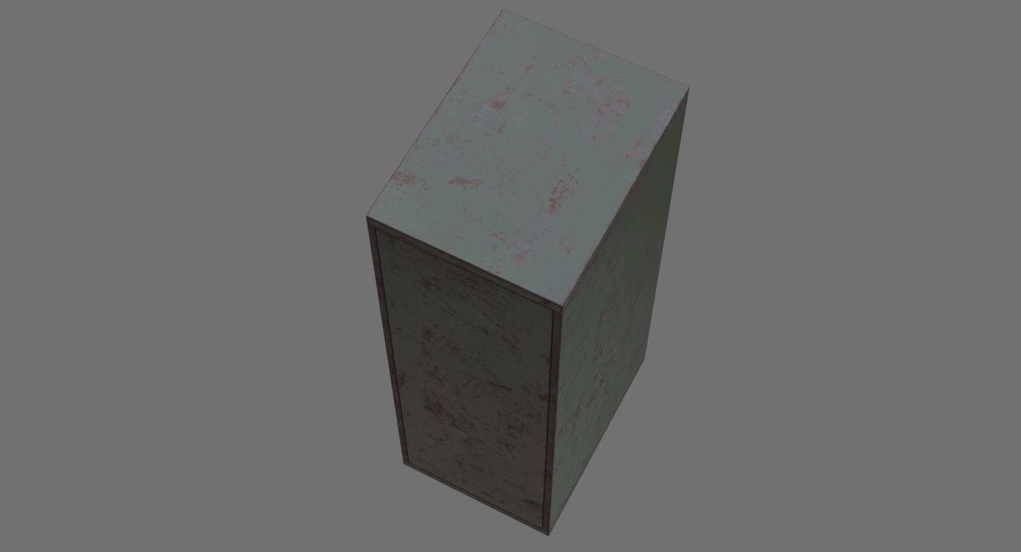 Filing Cabinet 1C Low-poly 3D model_5