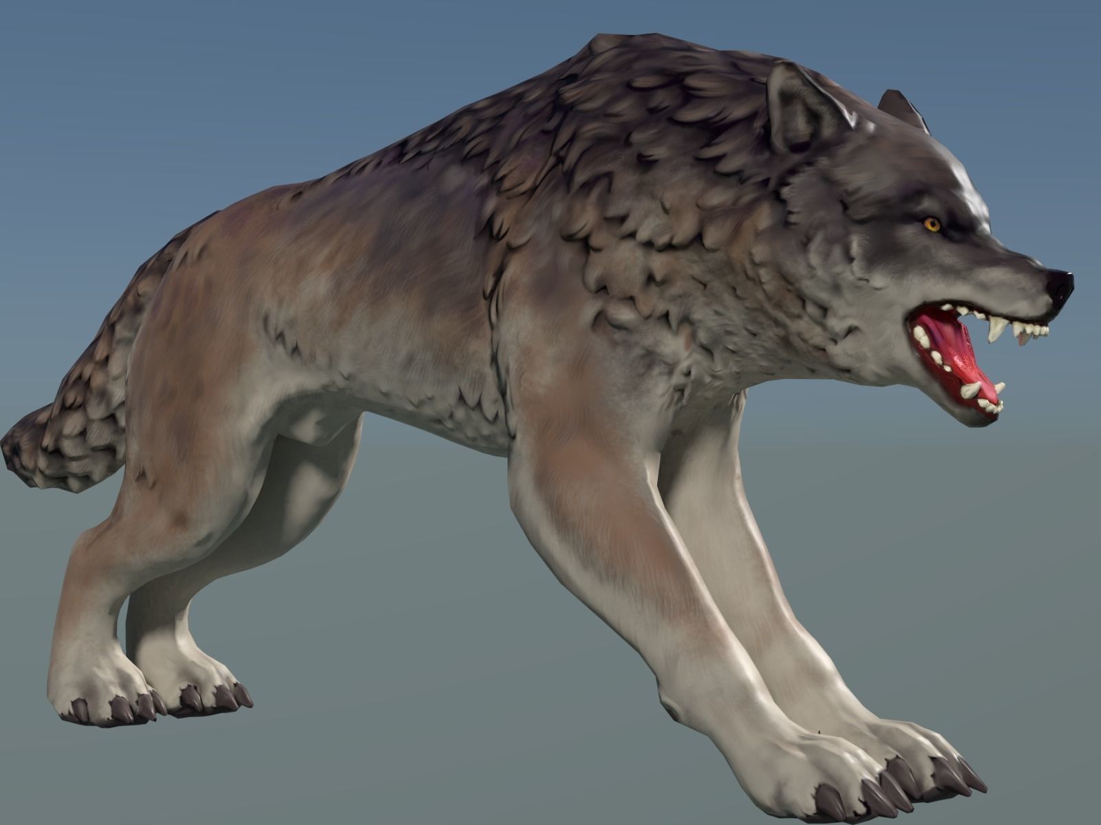 Wolf II Low Poly Low-poly 3D model_6