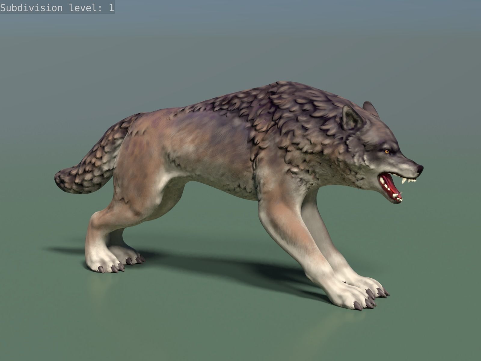 Wolf II Low Poly Low-poly 3D model_1
