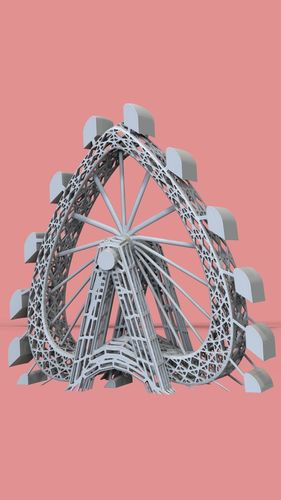 Heart-Shaped Ferris Wheel figurine  3D print model