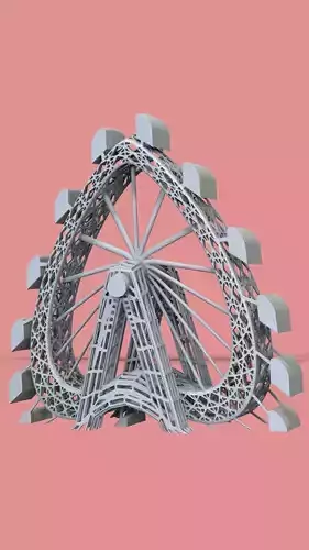 Heart-Shaped Ferris Wheel figurine  3D print model
