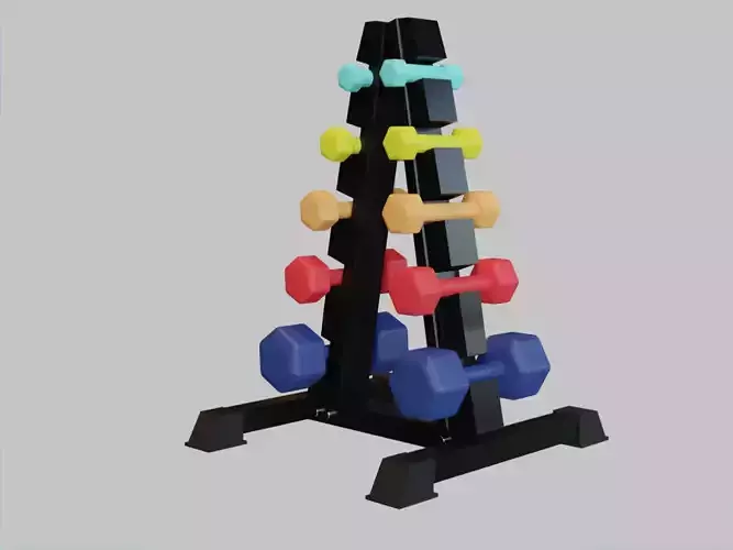 Dumbbell Holder with Rubber Hex Dumbbells - Gym Equipment