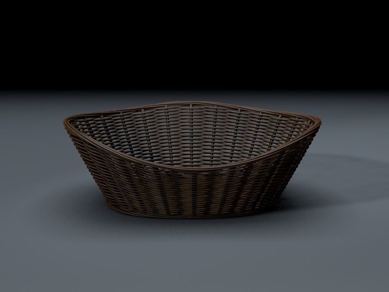 Wicker Basket Set 3D model_1