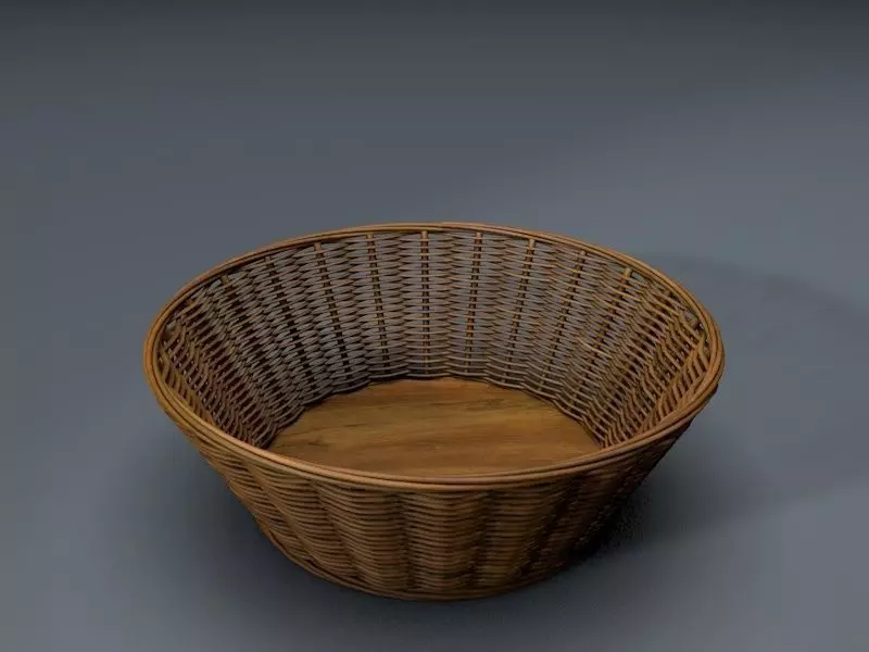 Wicker Basket Set 3D model_0