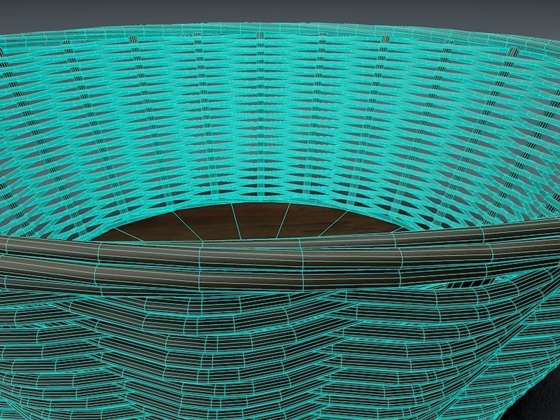 Wicker Basket Set 3D model_2