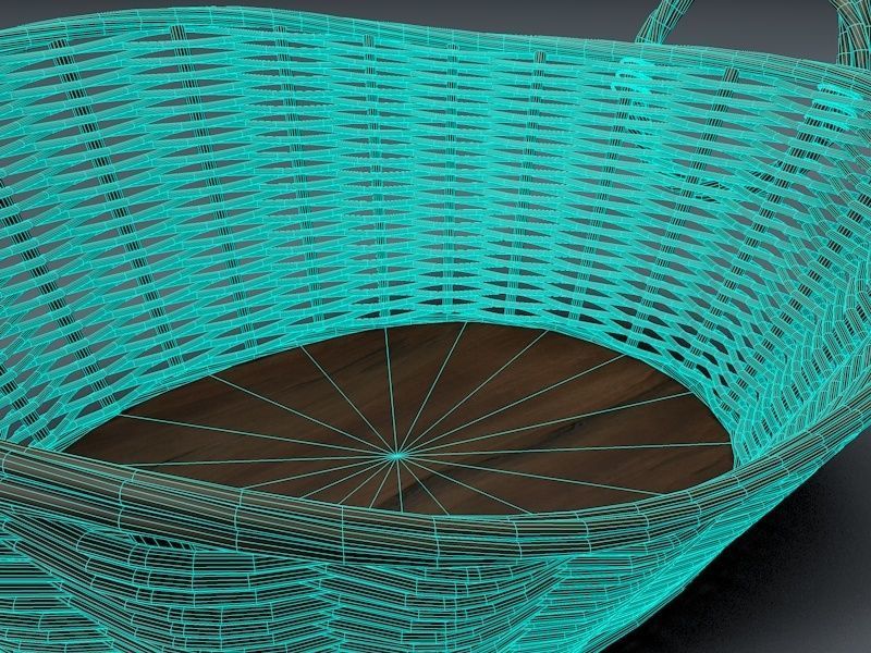 Wicker Basket Set 3D model_5