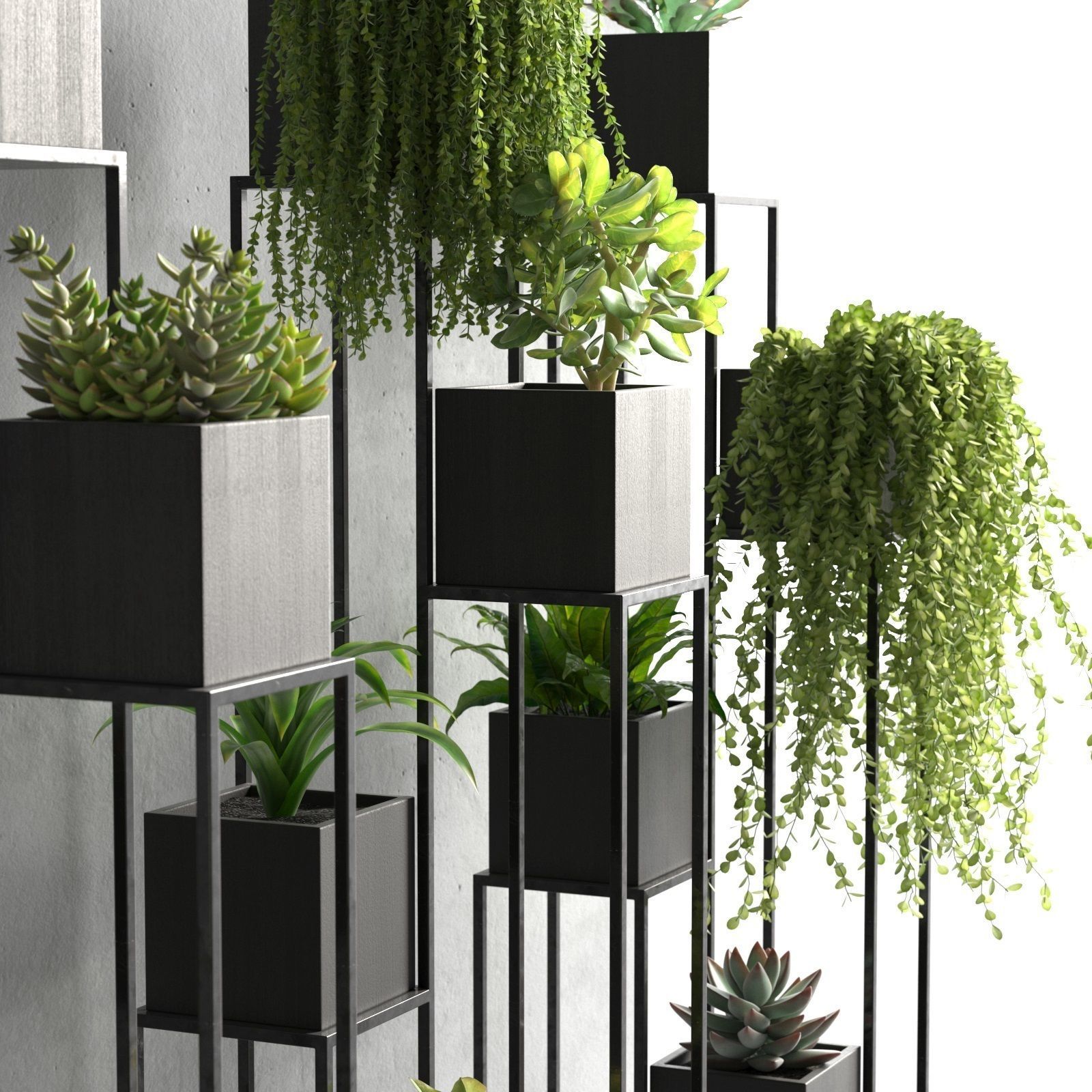 Quadrant Plant Stand 3D model_1