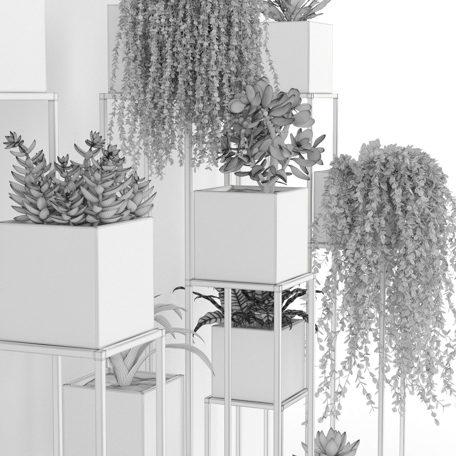 Quadrant Plant Stand 3D model_4