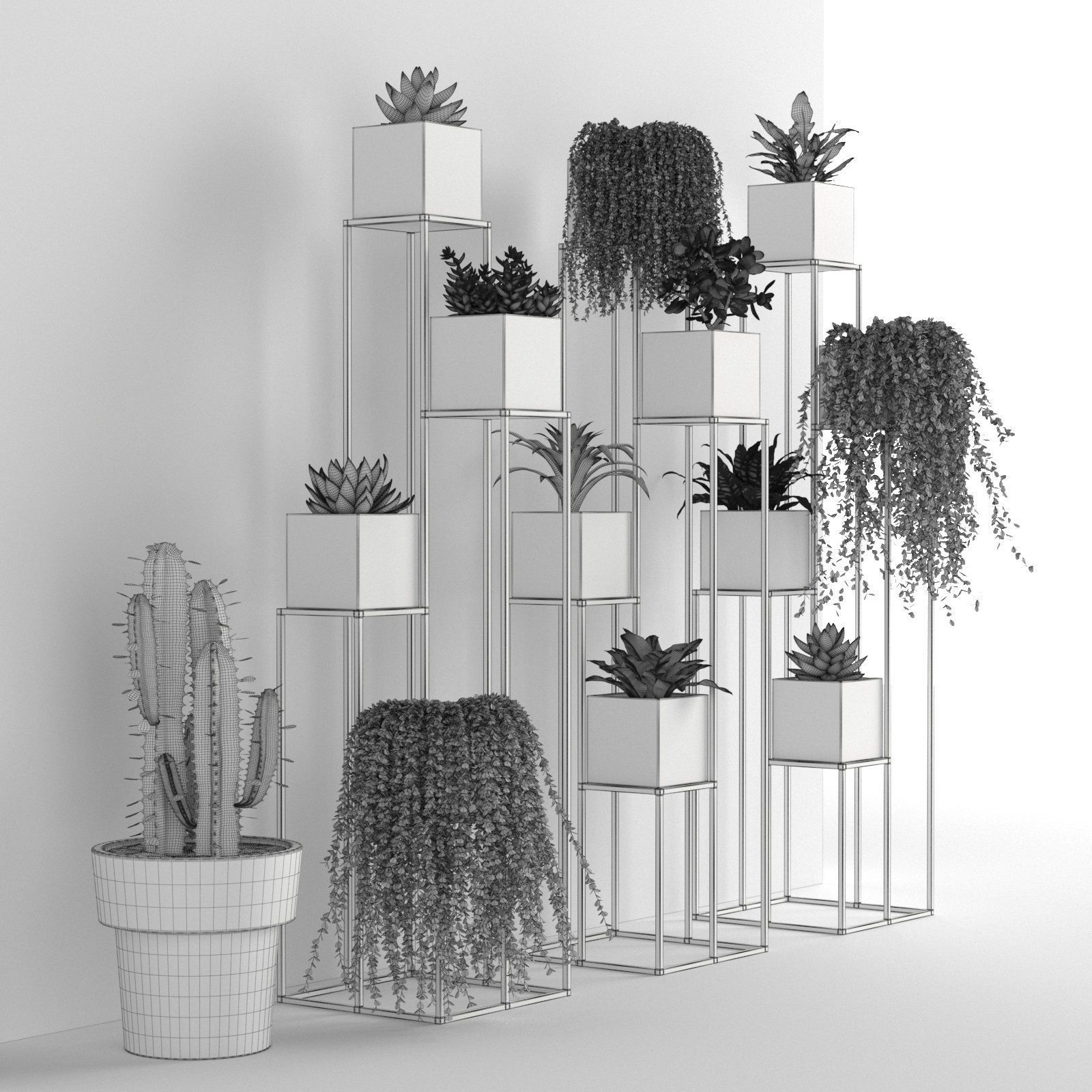 Quadrant Plant Stand 3D model_3