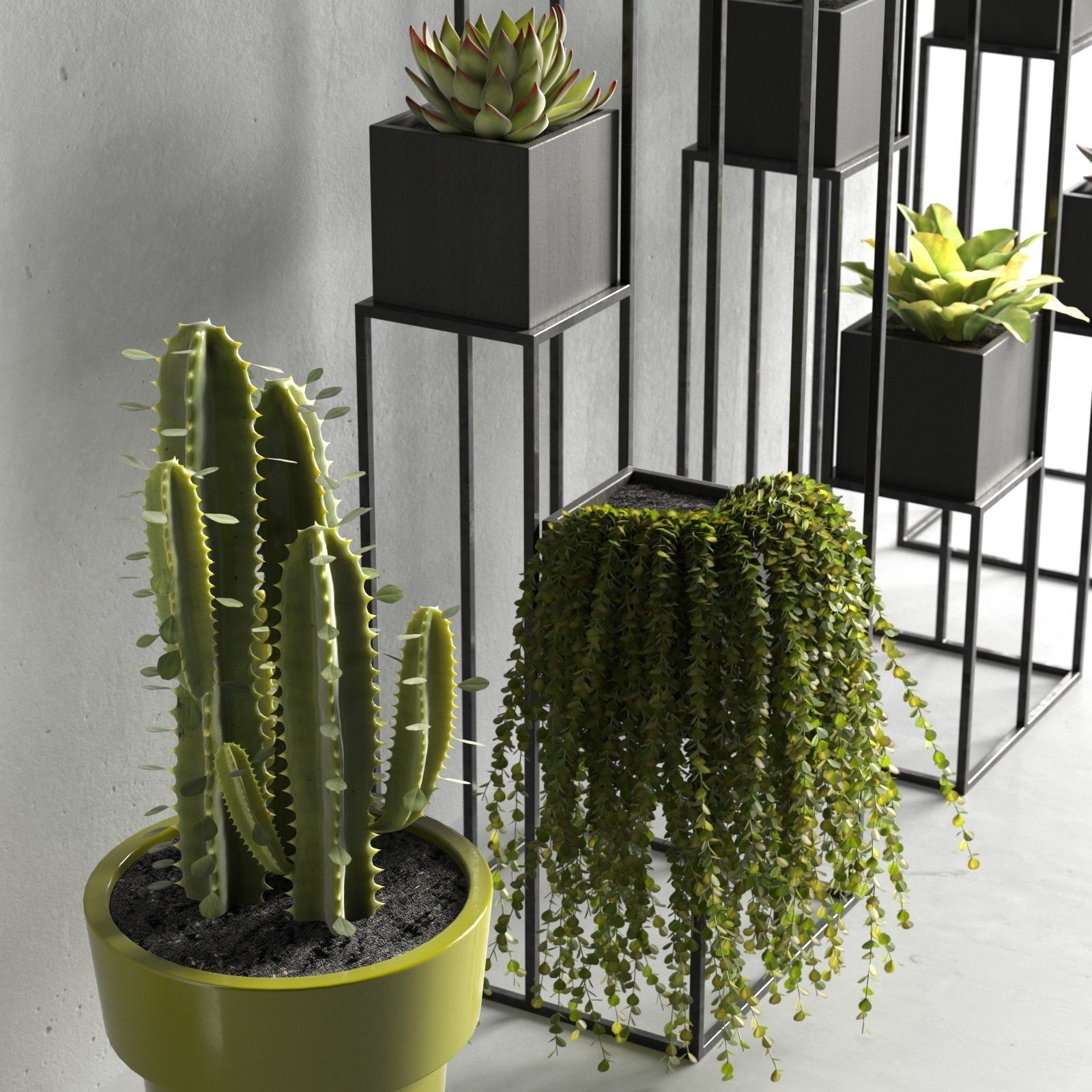 Quadrant Plant Stand 3D model_2