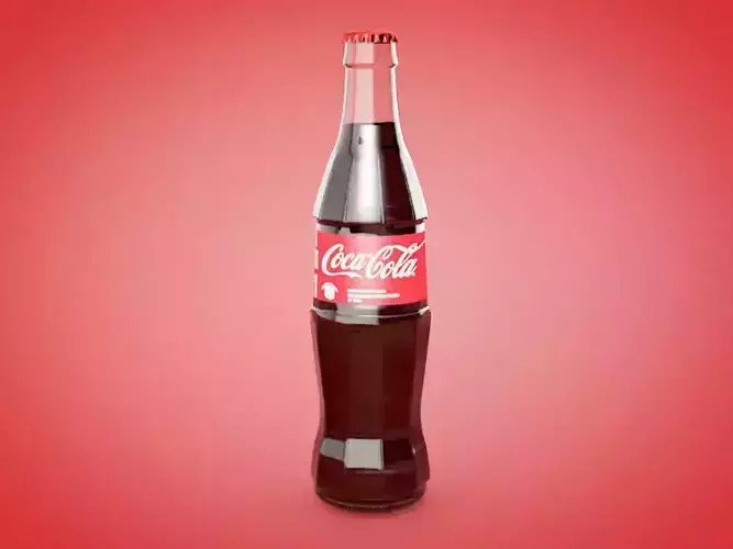 Coca-Cola Coke Bottle and glass C4D 3D model