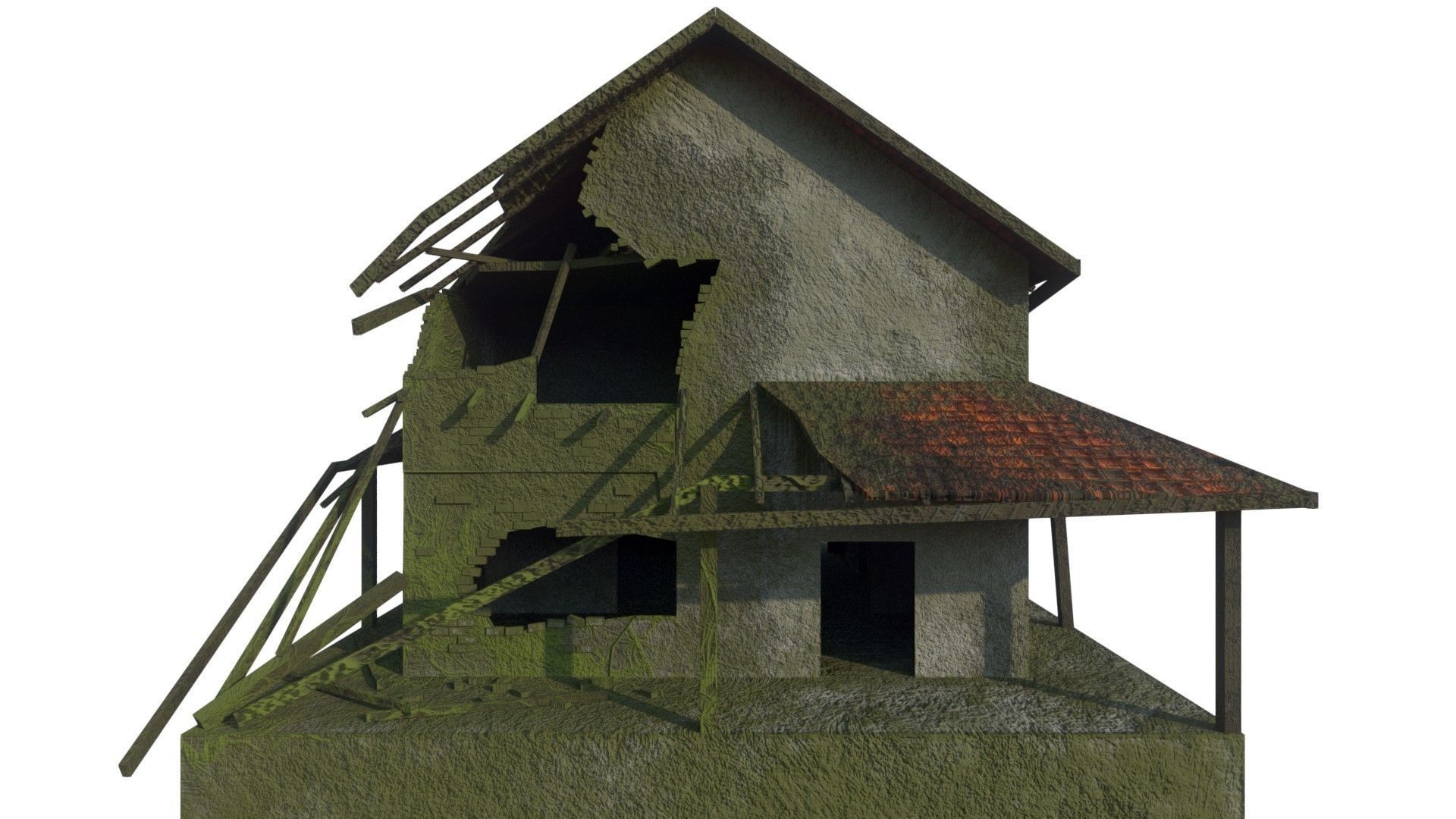House Old Moss DM Low-poly 3D model_3
