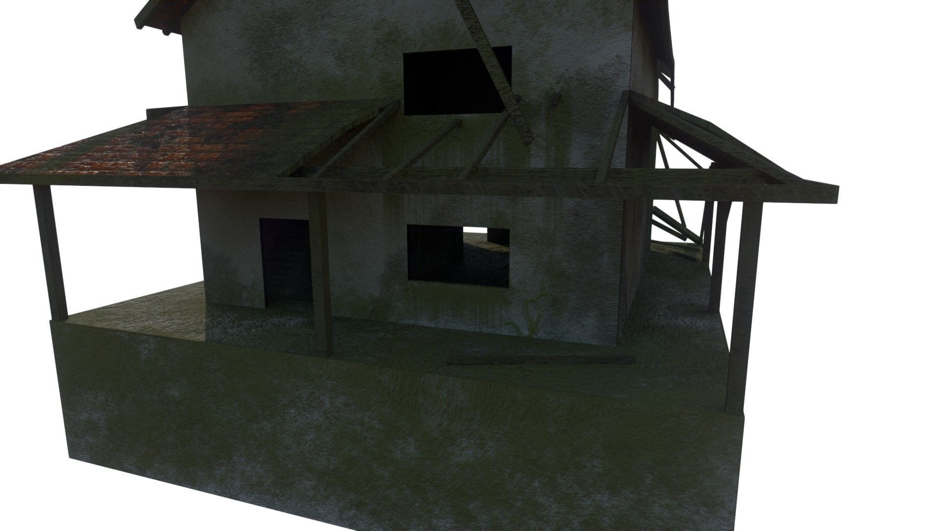 House Old Moss DM Low-poly 3D model_1