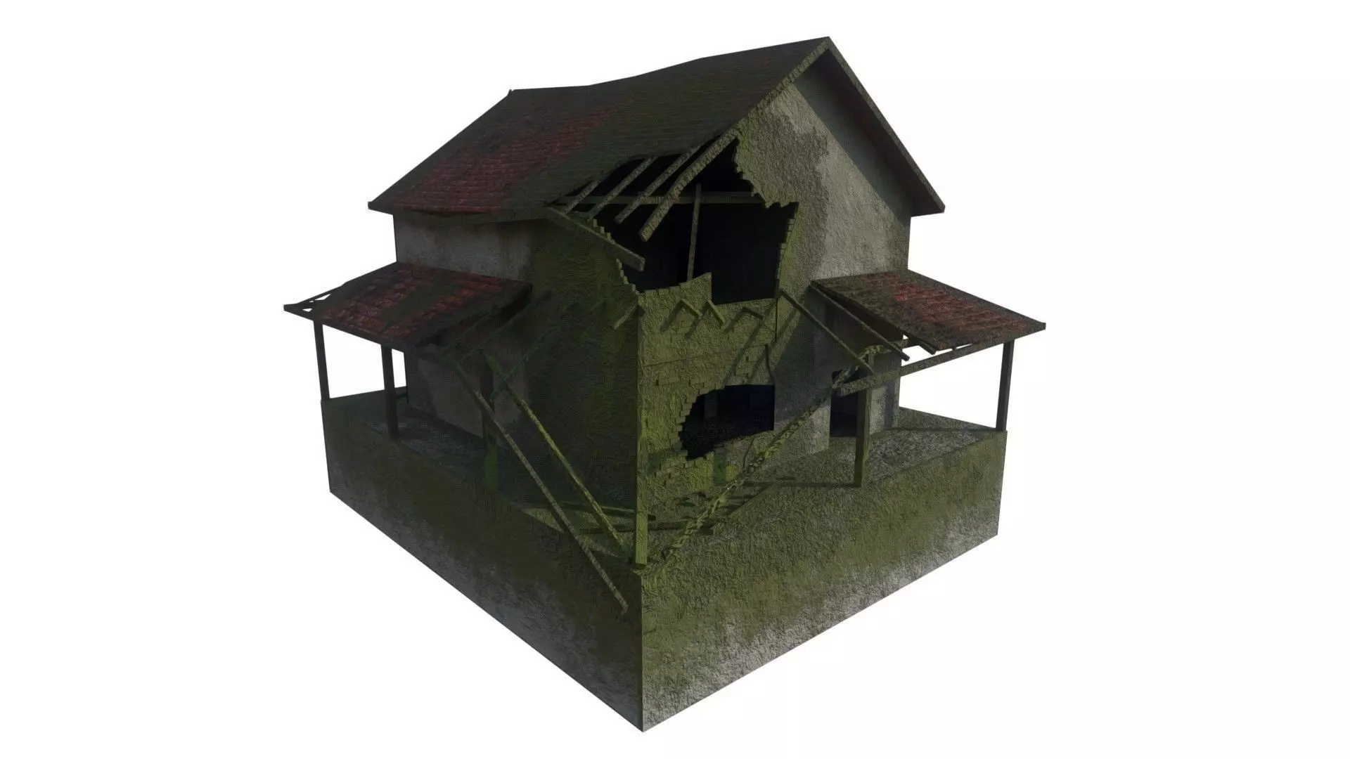 House Old Moss DM Low-poly 3D model_0