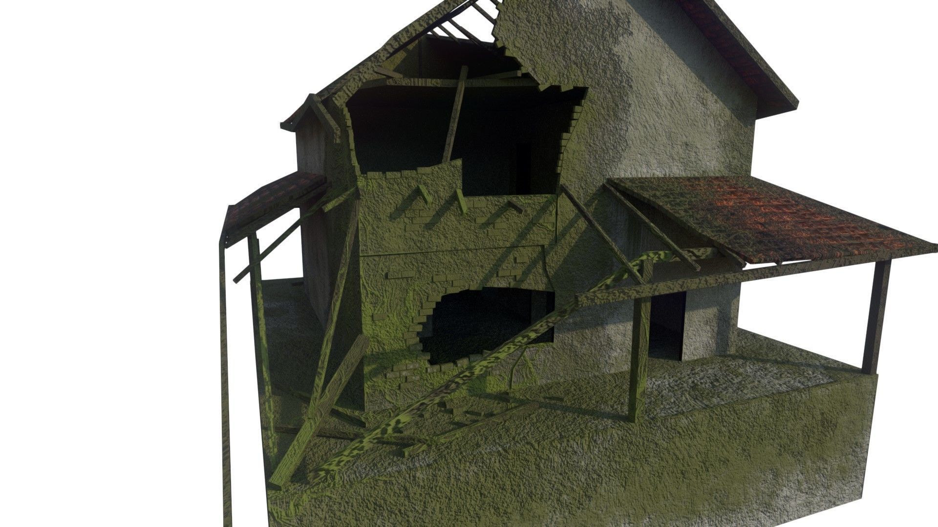 House Old Moss DM Low-poly 3D model_4