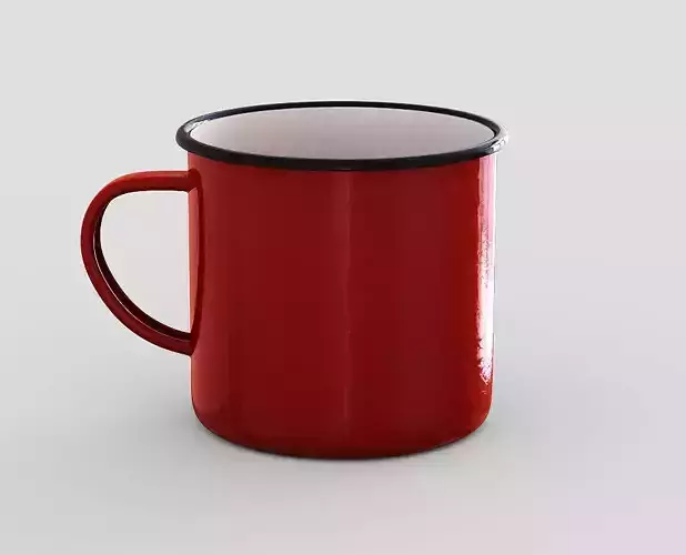 Red mug Low-poly 3D model