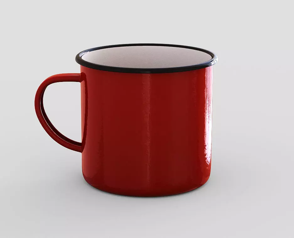 Red mug Low-poly 3D model