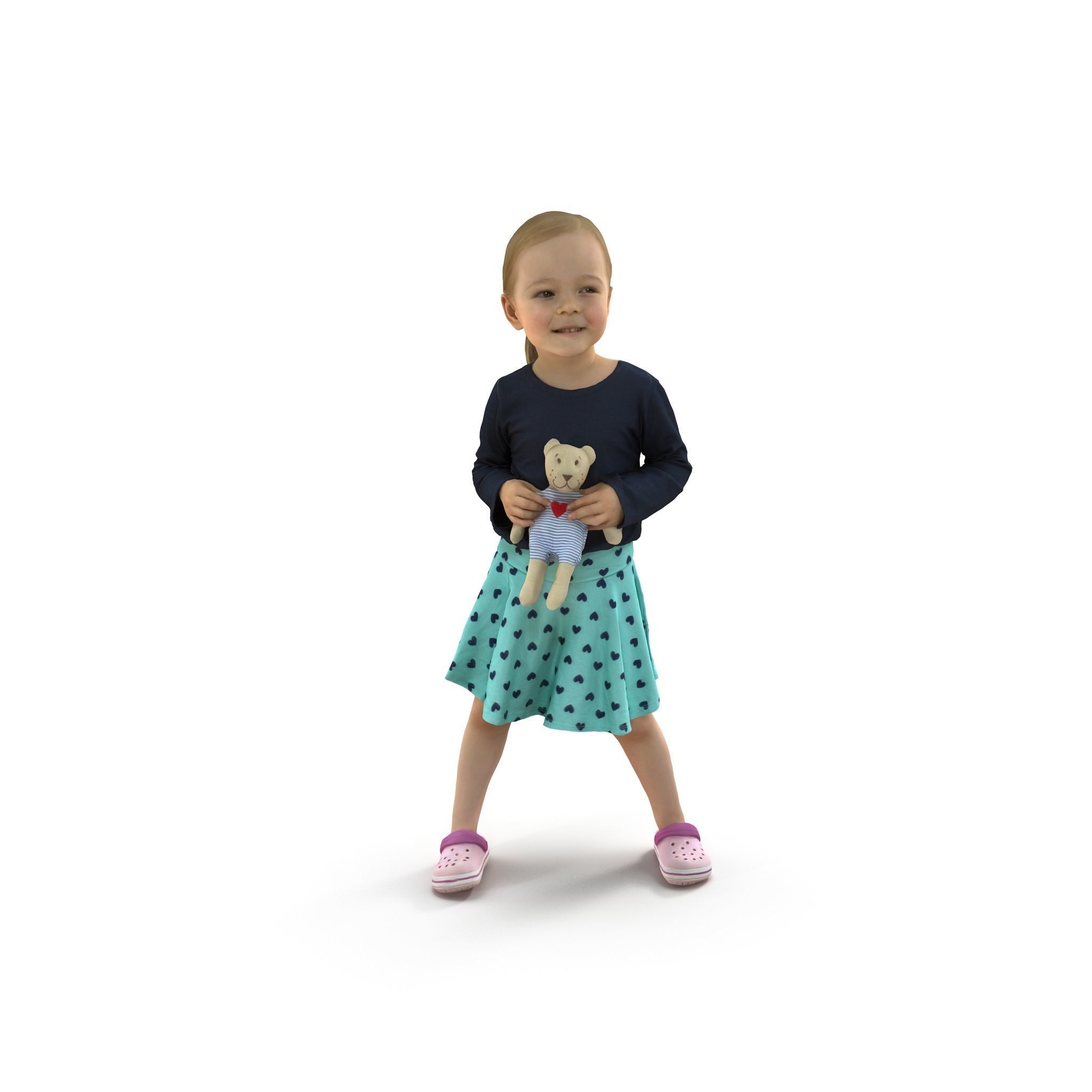 Child Collection x4 Low-poly 3D model_3