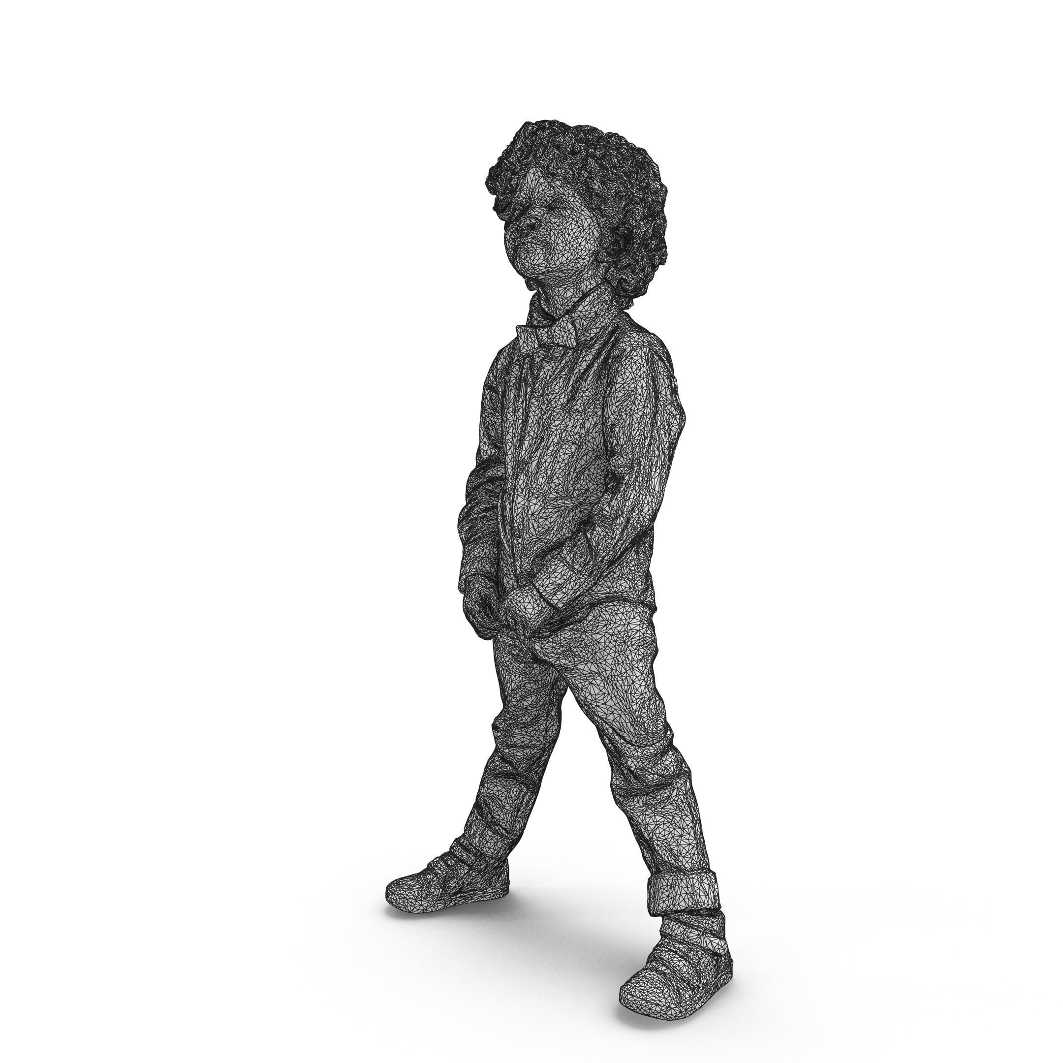 Child Collection x4 Low-poly 3D model_9