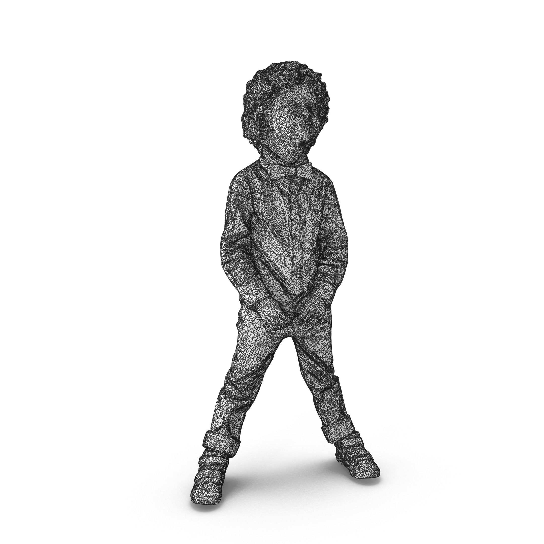Child Collection x4 Low-poly 3D model_2