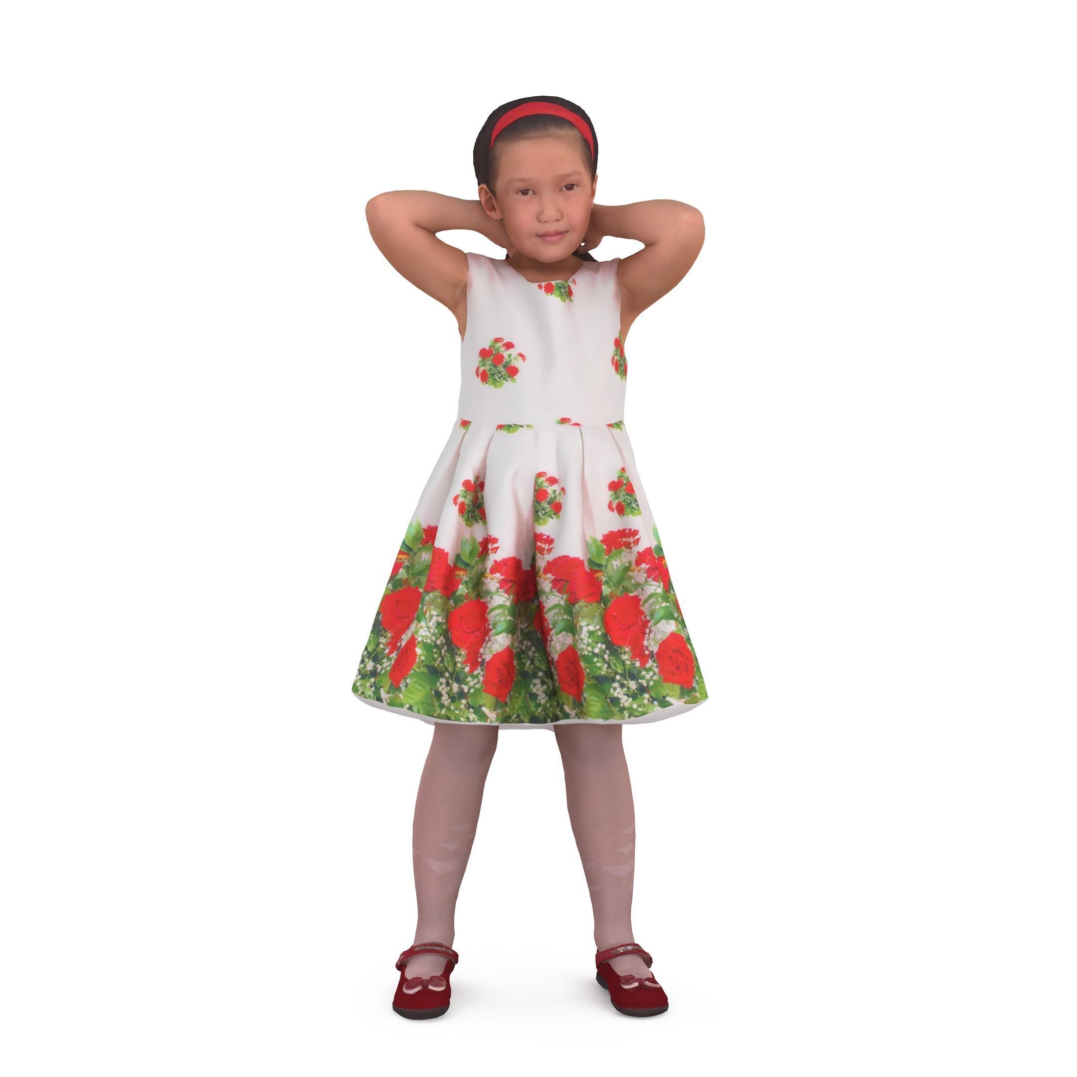 Child Collection x4 Low-poly 3D model_7