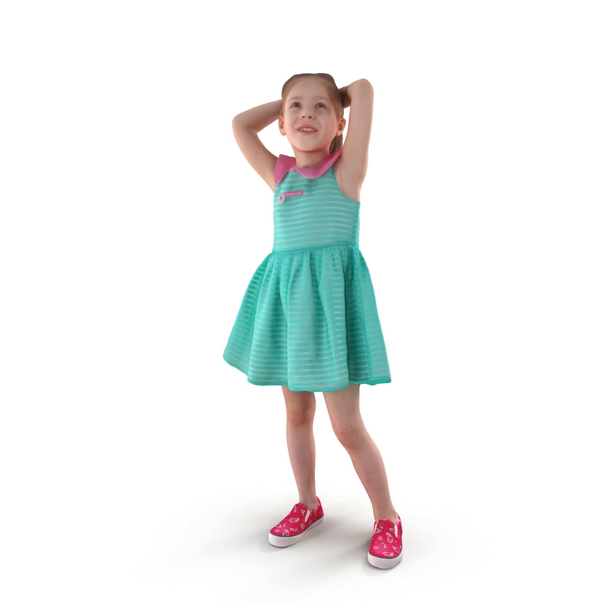 Child Collection x4 Low-poly 3D model_5