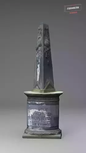 3D Scanned Tombstone - 03 Low-poly 3D model