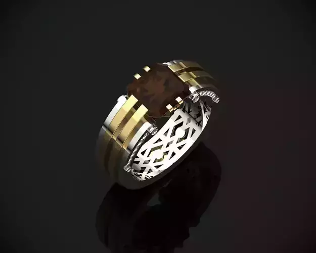 Man ring with diamonds