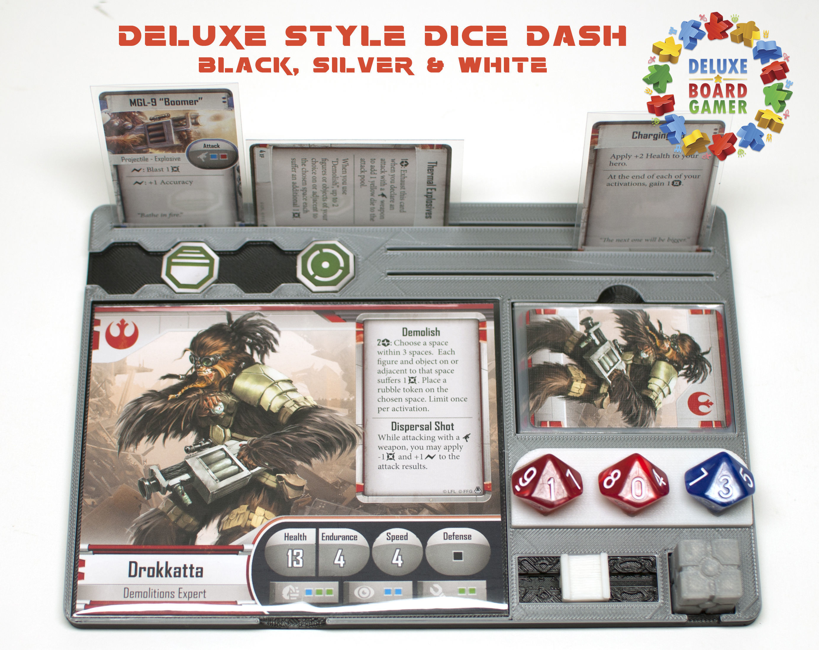 Imperial Assault Rebel Dashboard Organizer - 2 versions 3D print model_2