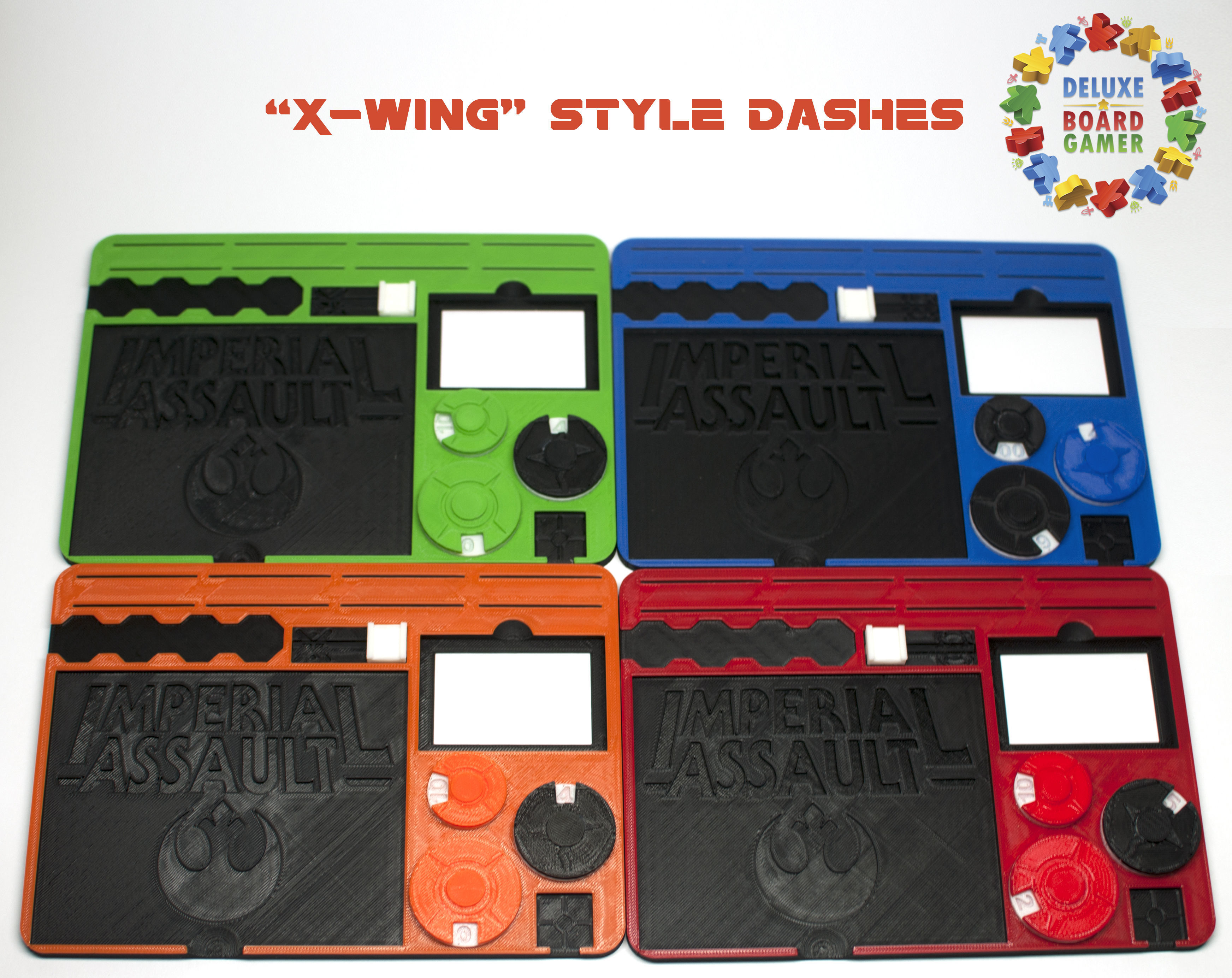 Imperial Assault Rebel Dashboard Organizer - 2 versions 3D print model_6